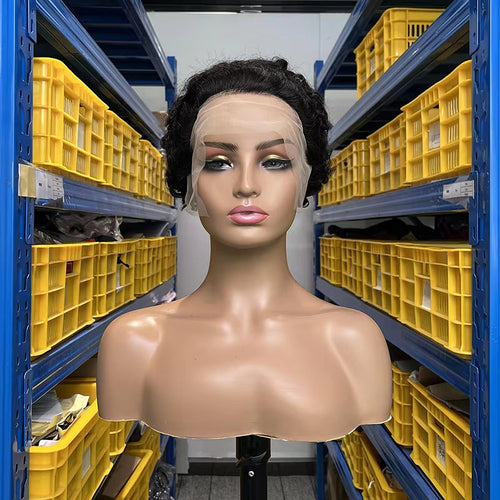 Brazilian Pixie Cut Wig Human Hair 13X1 Short Curly Lace Front Wigs